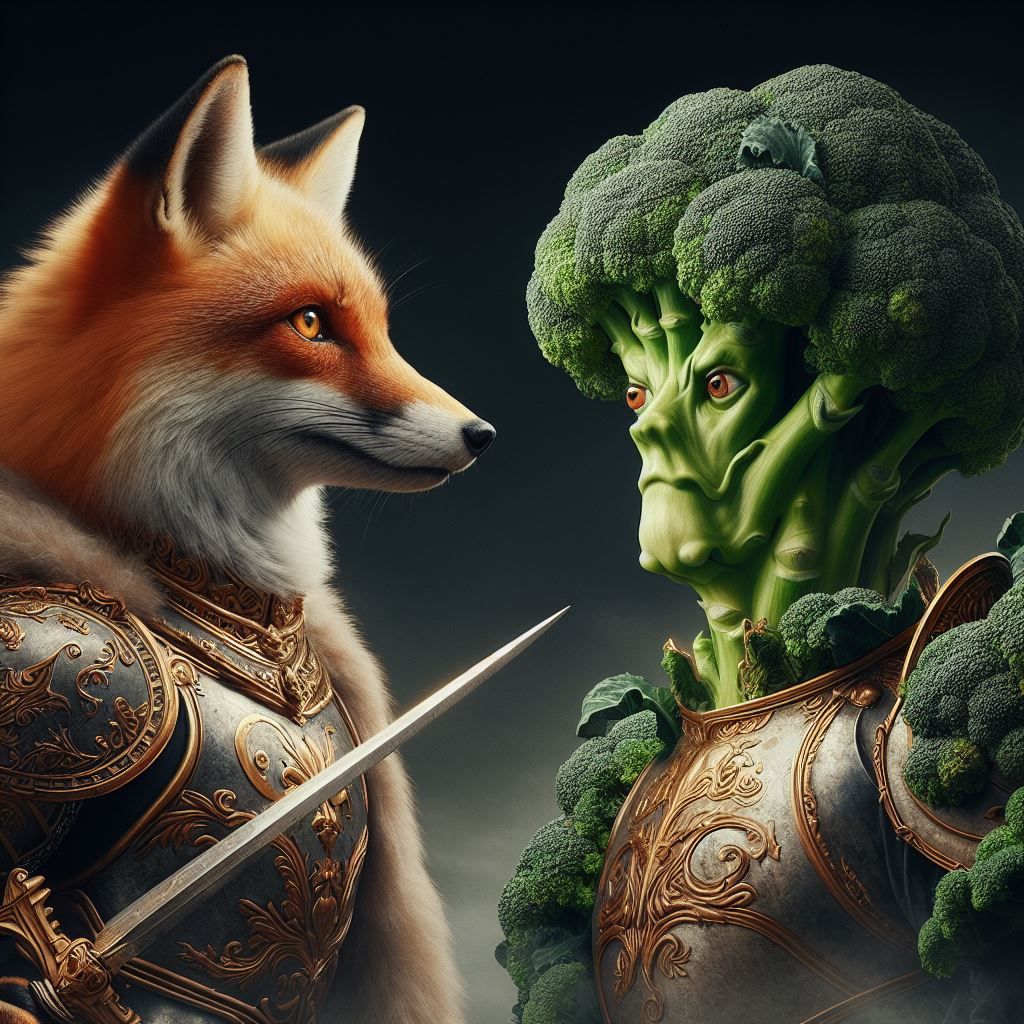 Dramatic portrait of the opposing generals in the Fox/Brocco...
