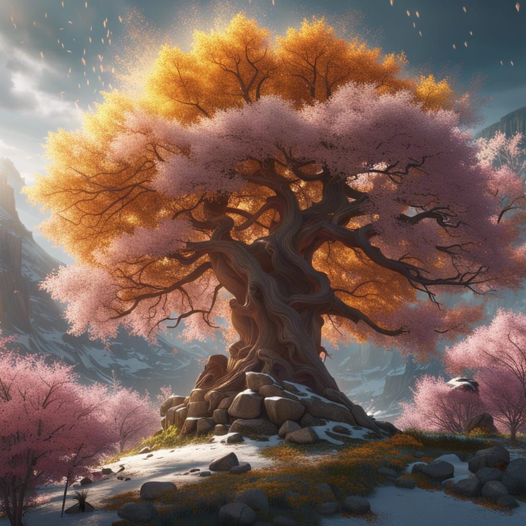 Tree of life changes season   by @Mr Doodle