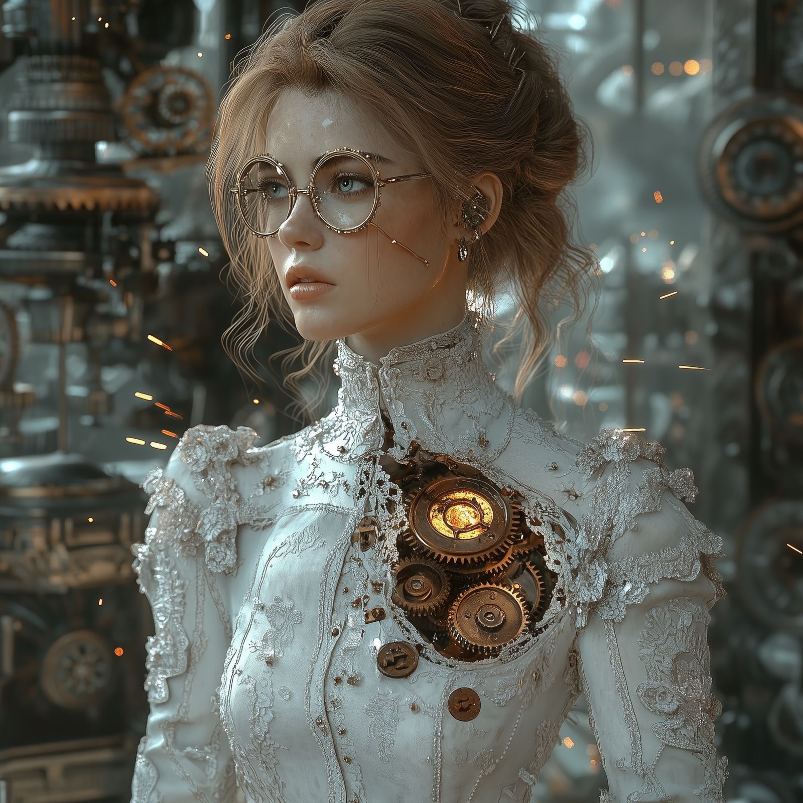 Steampunk Cyborg Woman