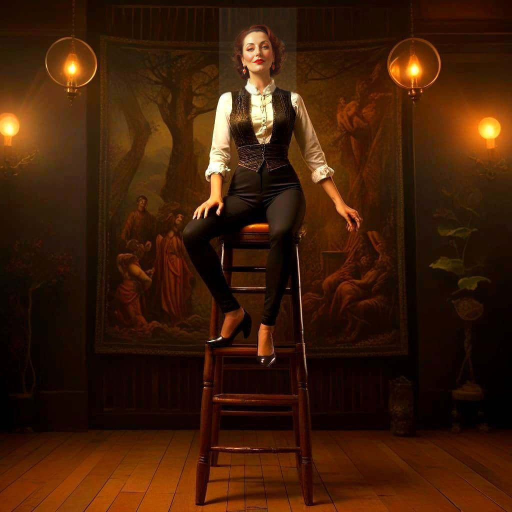 Enchanting Lady in Vibrant Whimsy