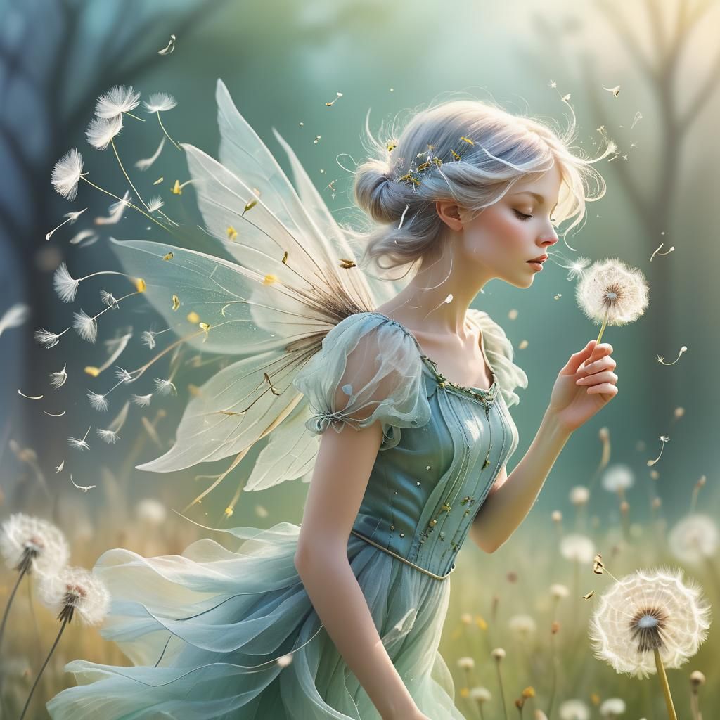 Dandelion Fairy in Blue  by @Melanie Rhoades 