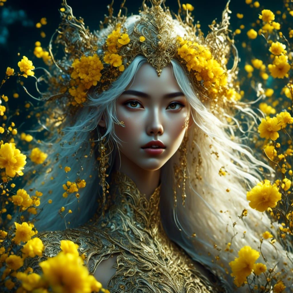 Asia top model slim, very beautiful face and lips yellow big...