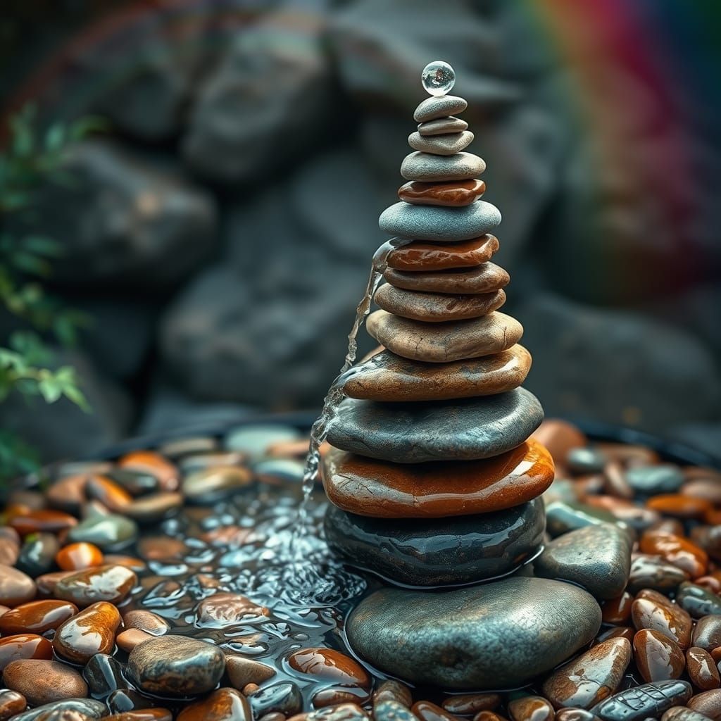 Stacked stones waterfountain  by @JuliaMarDi