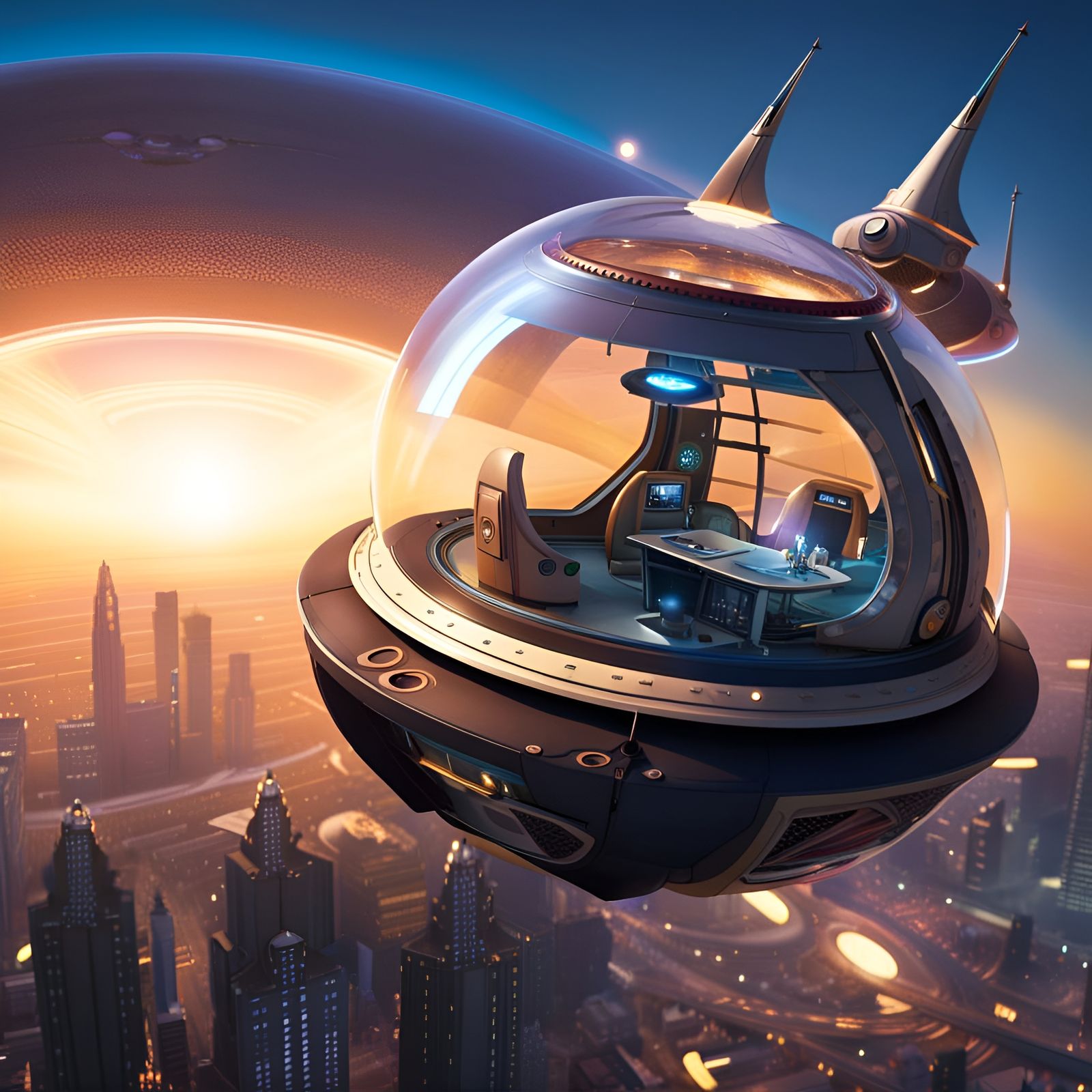 Personal spaceship, the new way to get to work!  by @Queen Of Denial