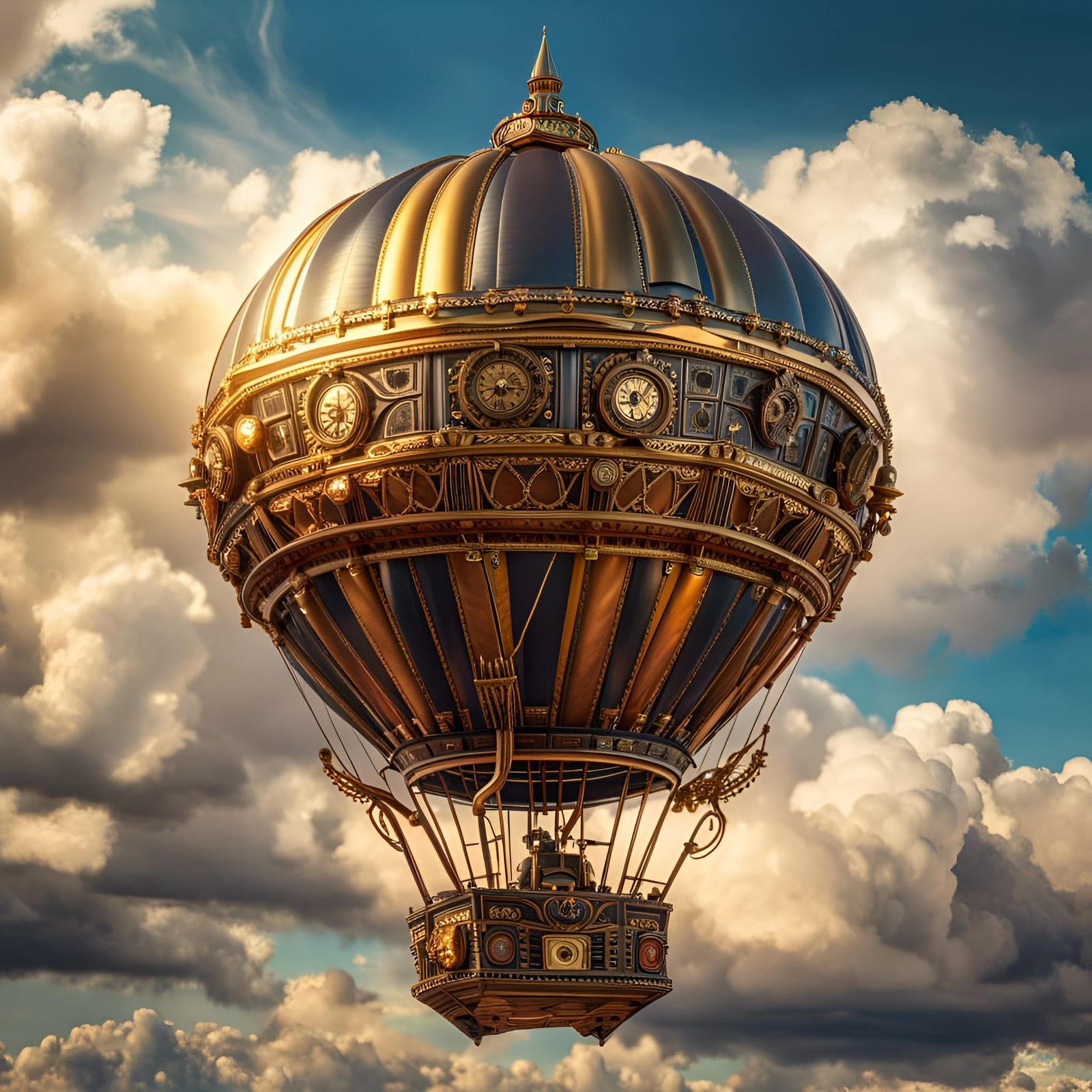 steampunk hot air balloon  by @Chirminth