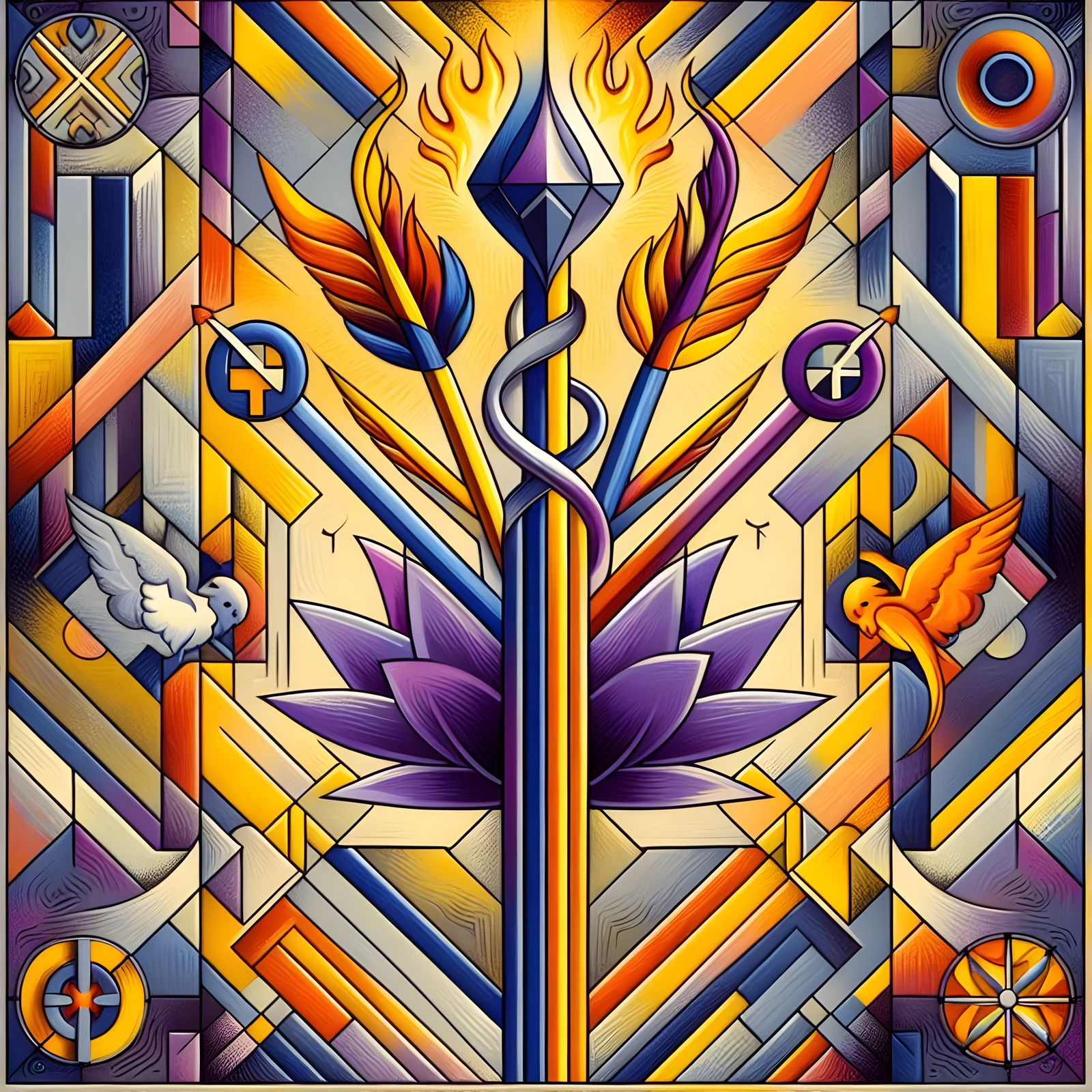 Thoth Tarot Five of Wands Strife