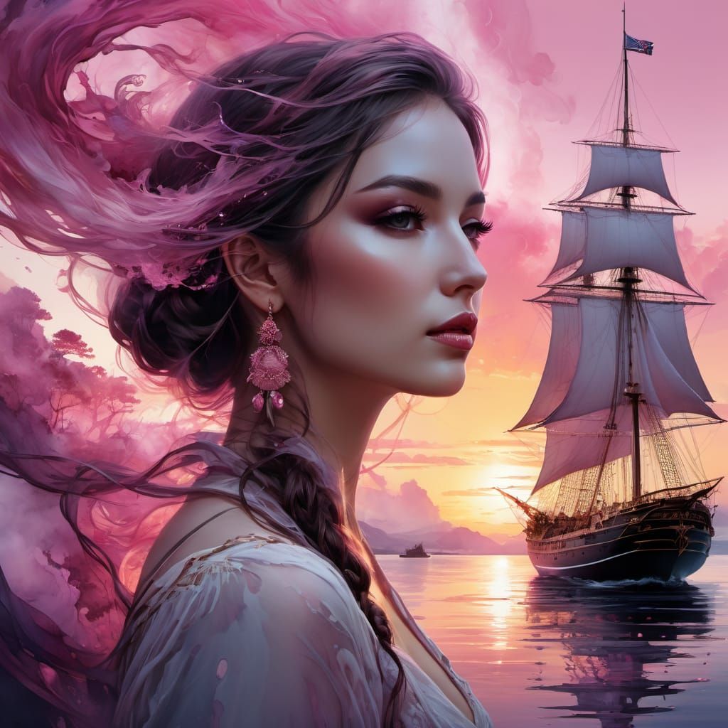woman and the sailingship