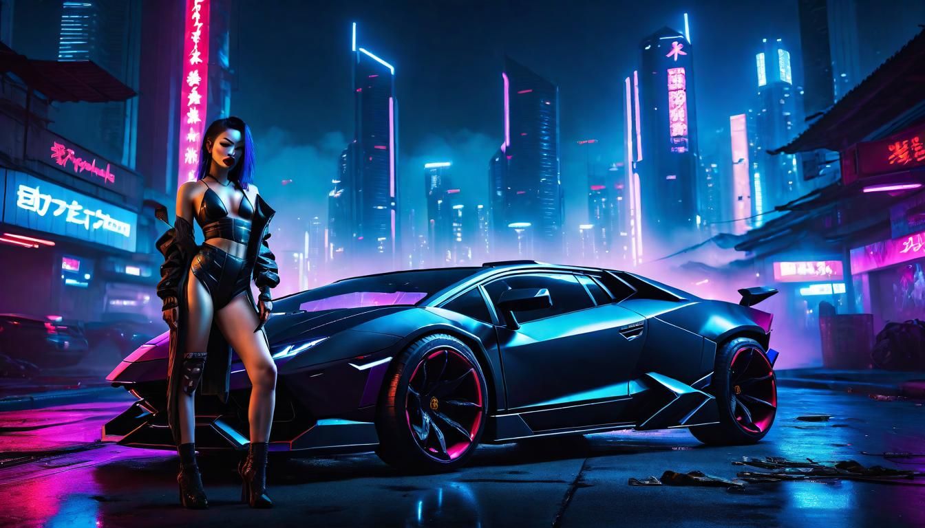 Cyberpunk 2077 wallpaper with Asian female V, full body, wide angle ...