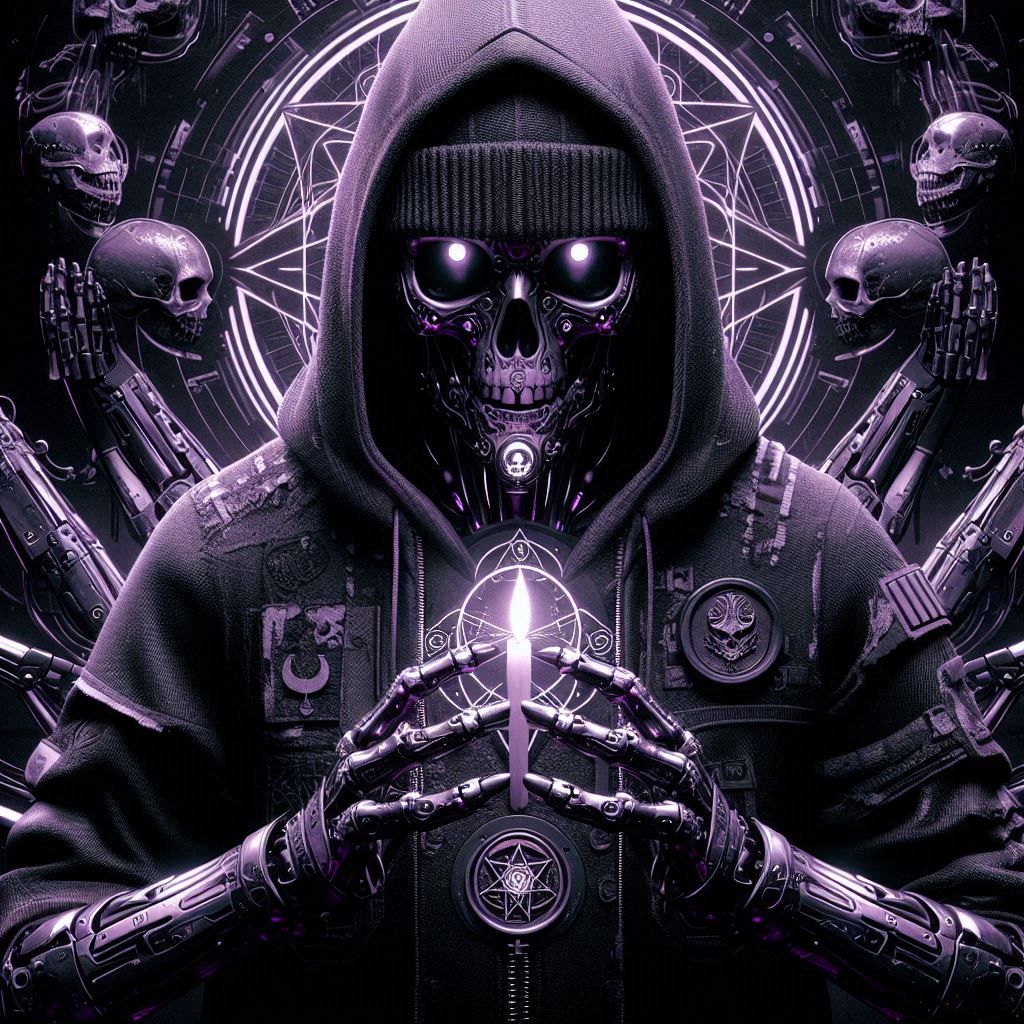 futuristic dark magic ceremony in the mysterious world of da...