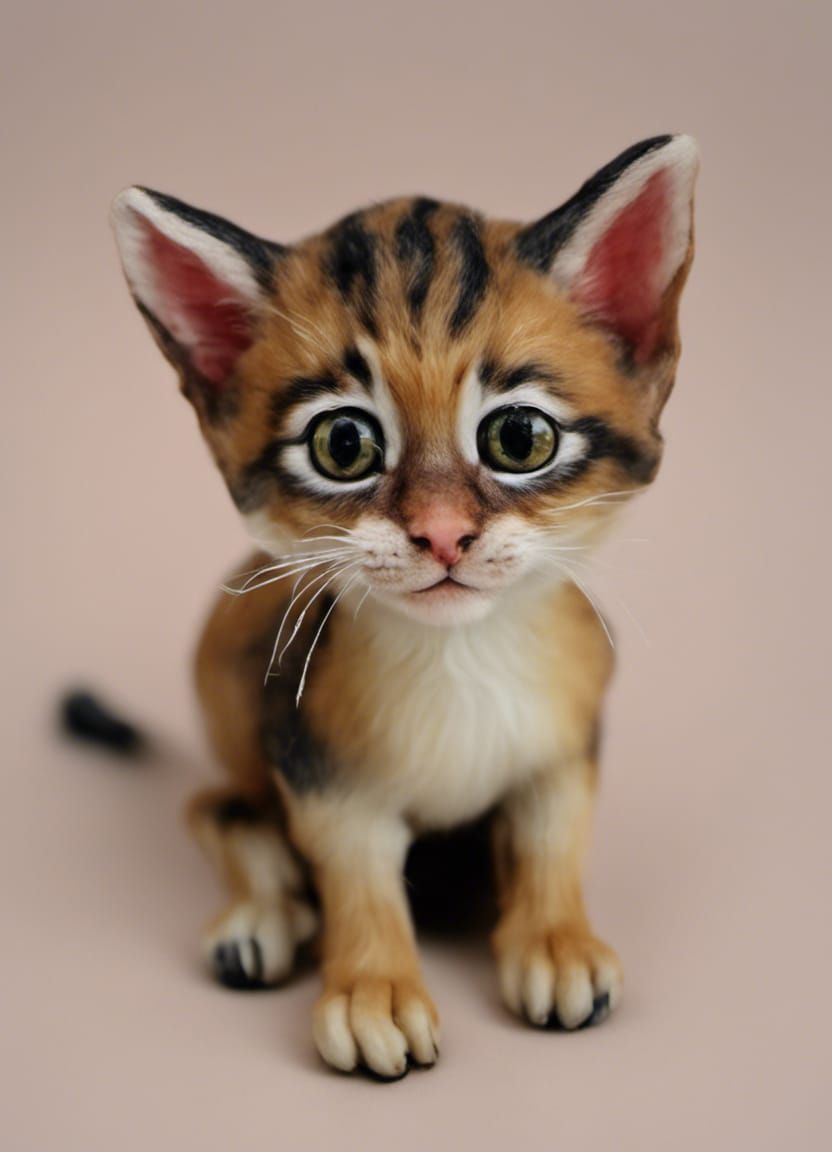 Super Cute Little Baby Taxidermy Roadkill Sausage Kitten AI Generated