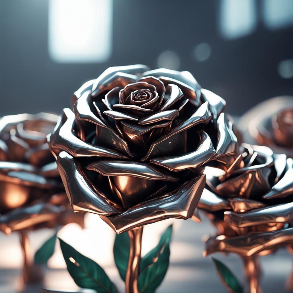 Beautiful metal roses