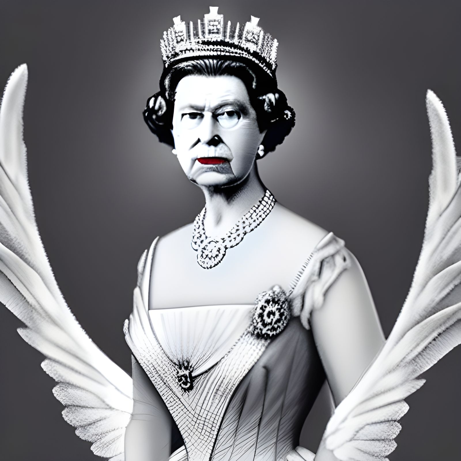 Queen Elizabeth as an angel - AI Generated Artwork - NightCafe Creator