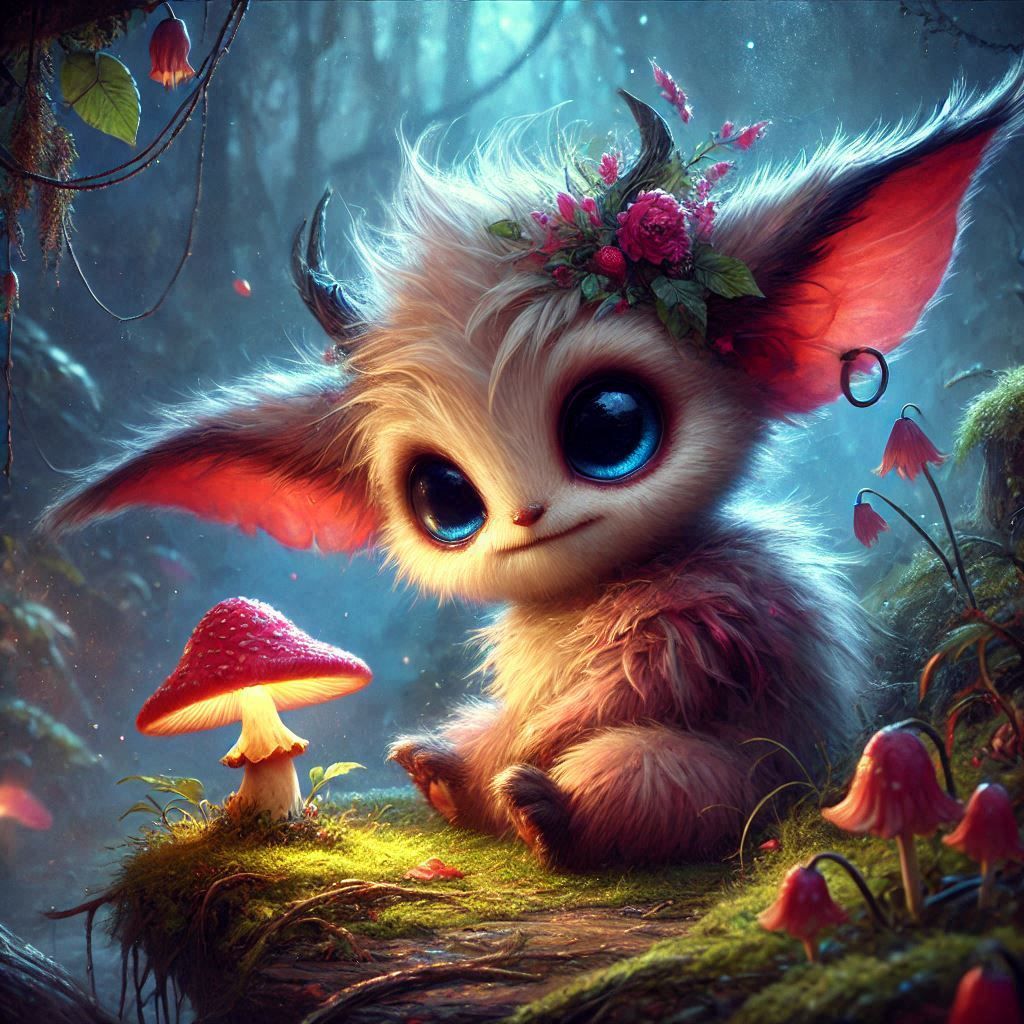 adorable fairy-tale fantasy creature portrait..