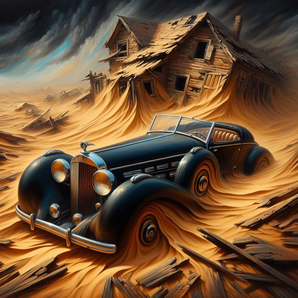 1939 Maybach convertible lost in the desert