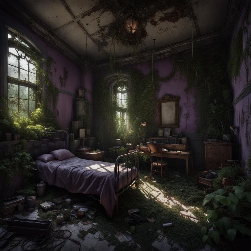 Old mental hospital room  by @undefined