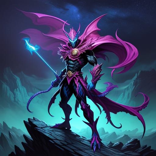 Fantasy Creature on a Rock: Comic Book Art