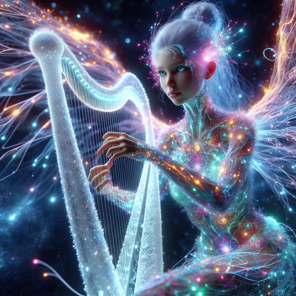 Ethereal harp player  by @PokaKoala2