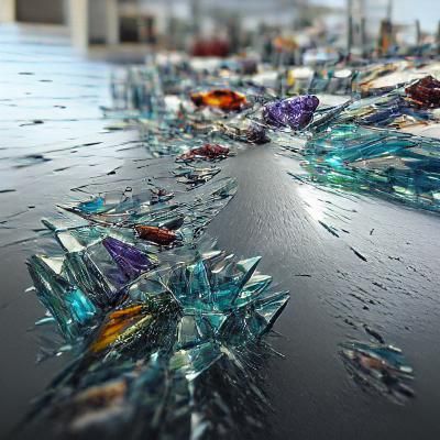 An ocean of shattered glass