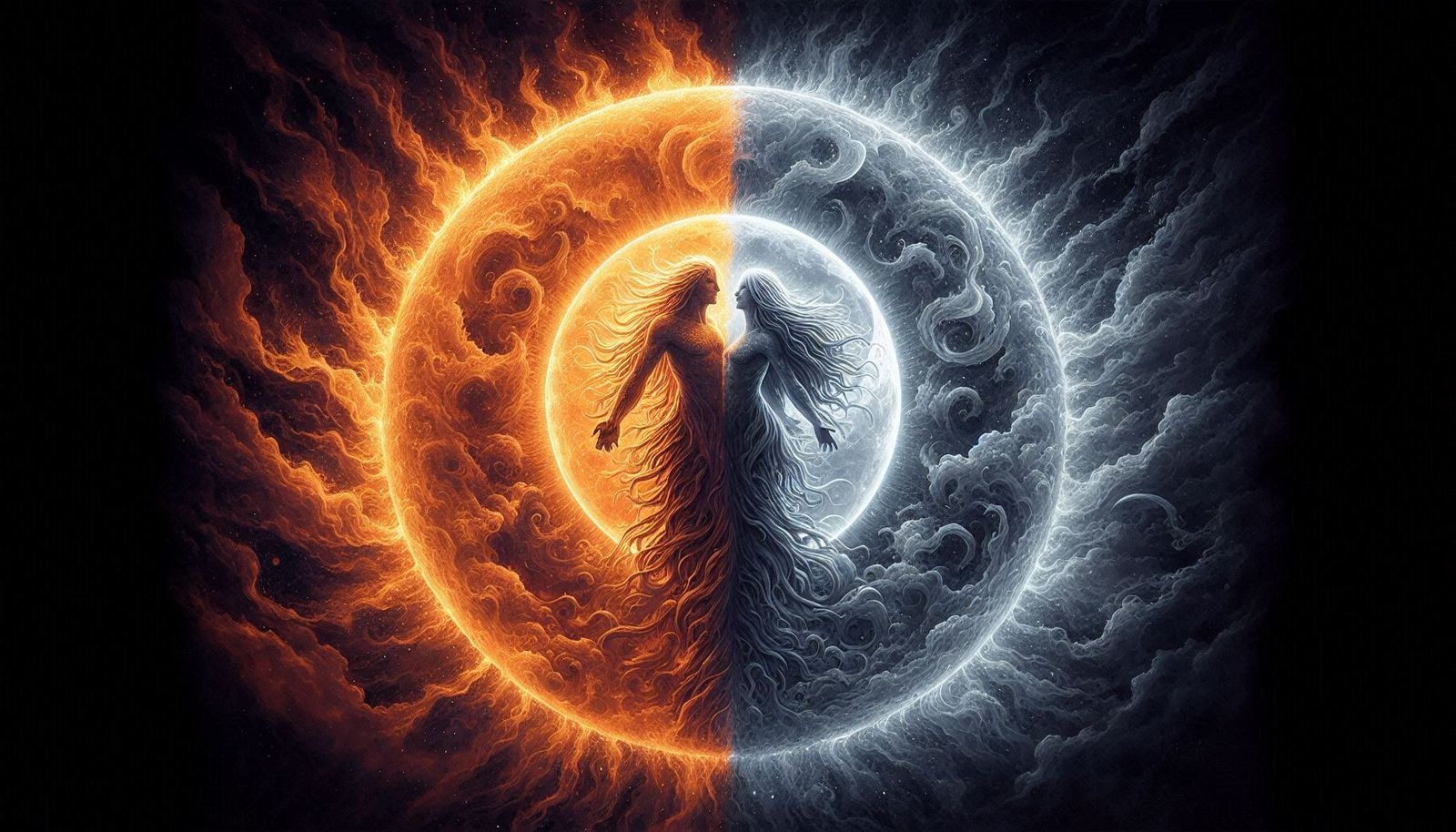 Day & Night--Gold, gray, and white