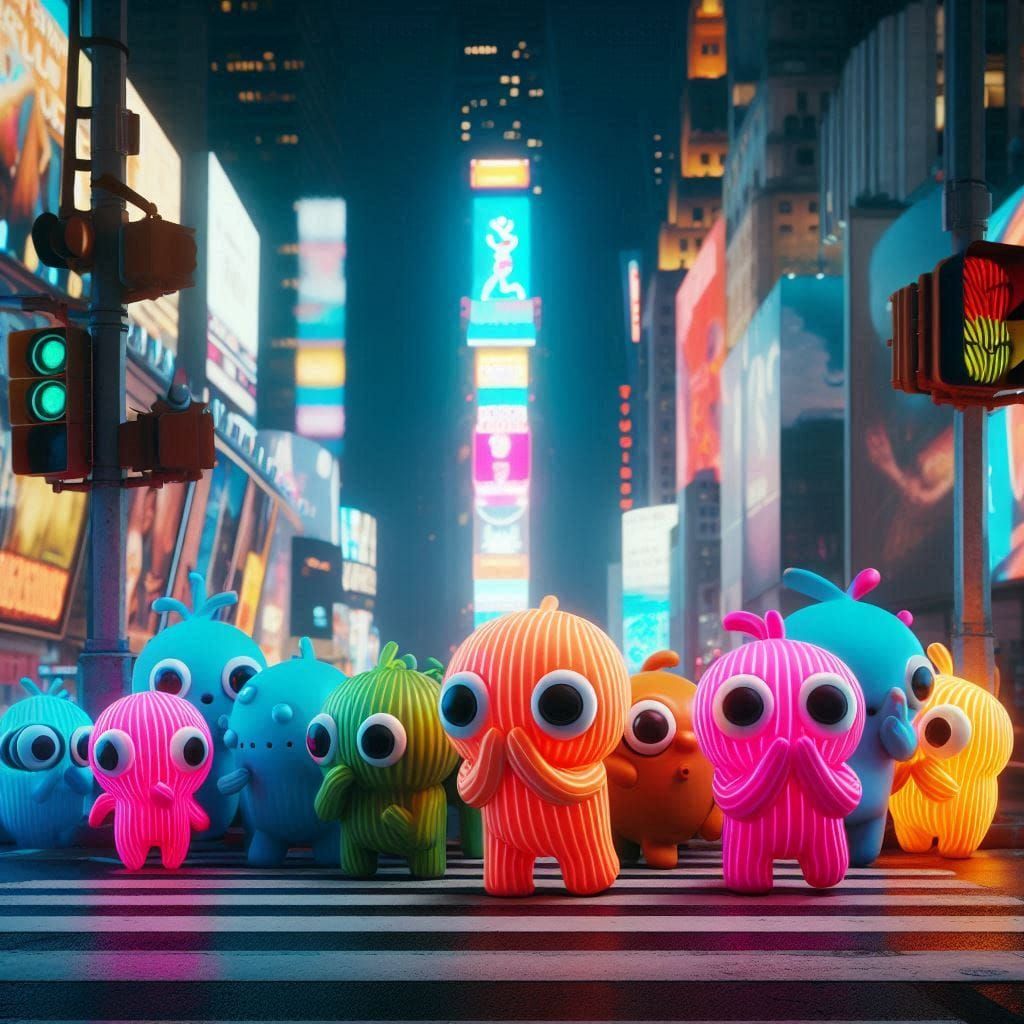 Neon Mischief in Times Square