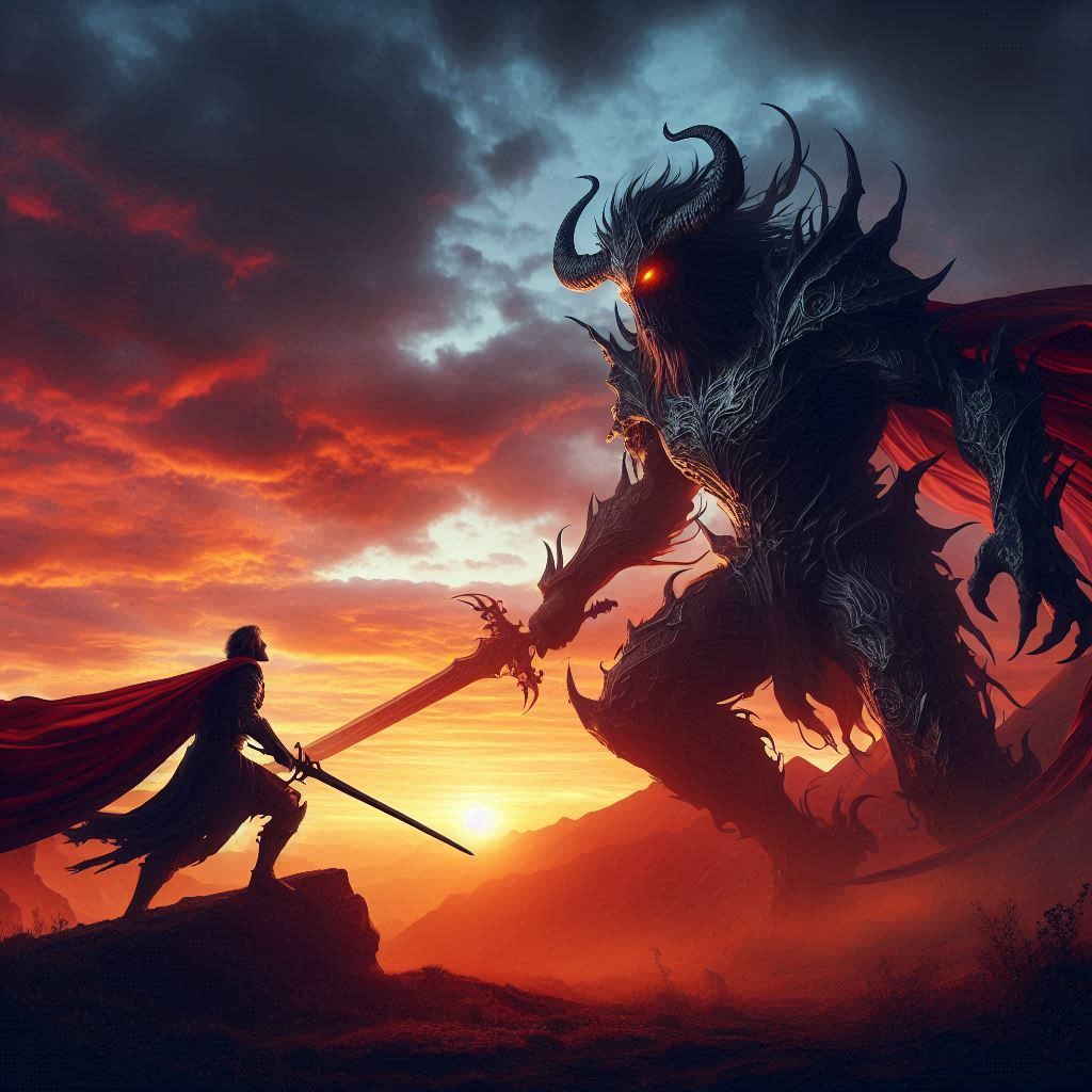 Túrin Turambar battles Morgoth