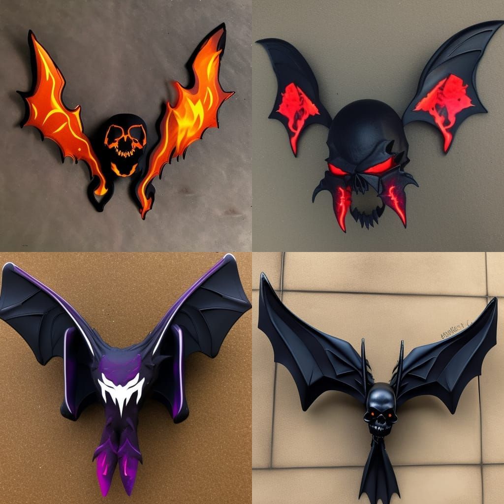 haunter skull claws bat 🦇 wings ; flame 🔥 eyes
