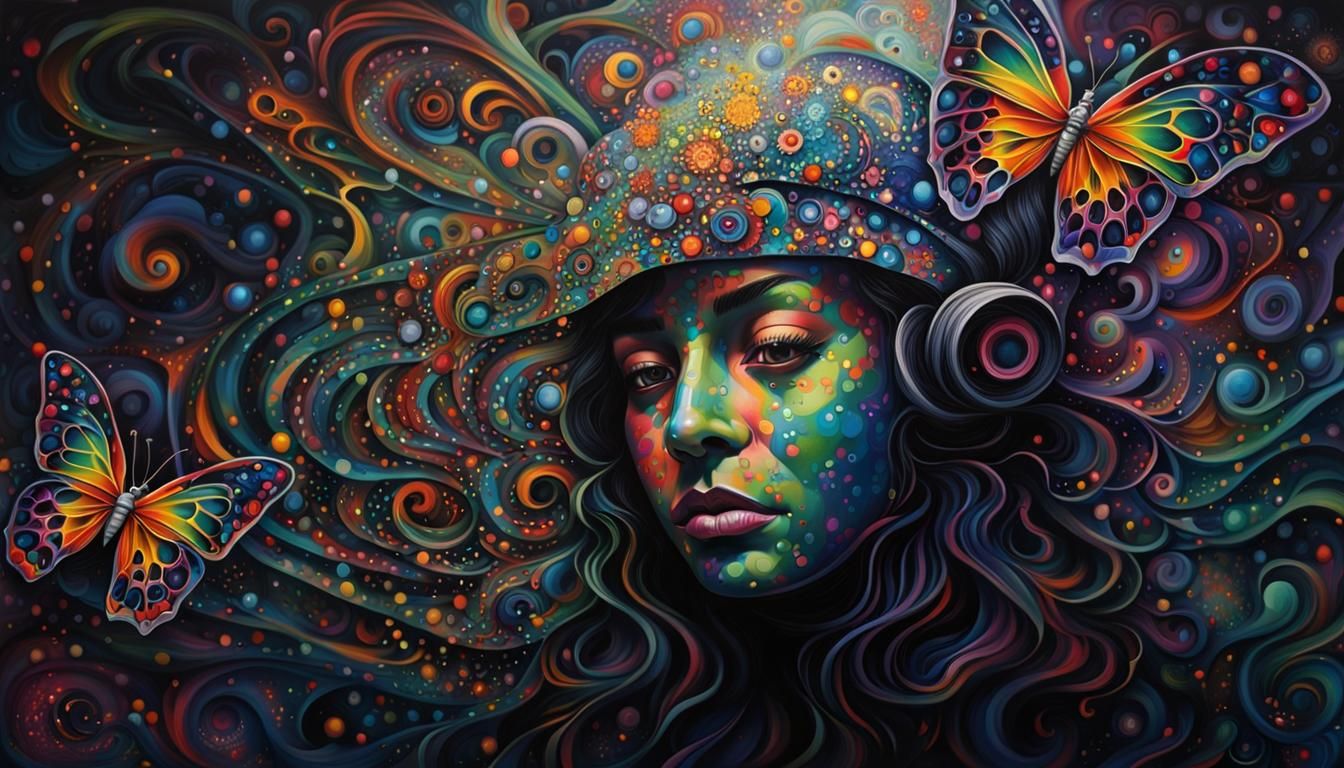 Butterfly, Anthropometric Flora intuitive hyper adaptive 3-manifolds, love inspired graffiti art, splash art, street art...