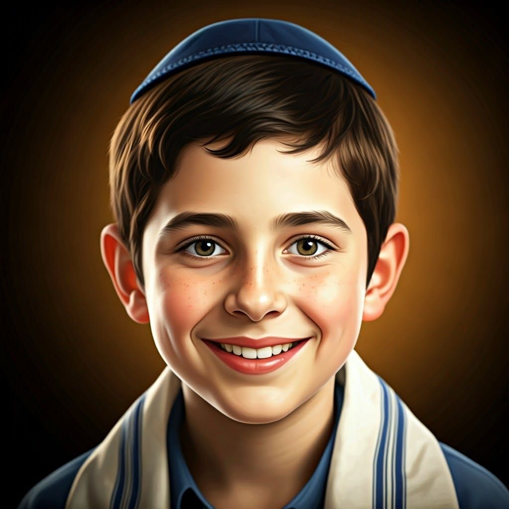 A Heartwarming Portrait of a Young Boy in Traditional Attire