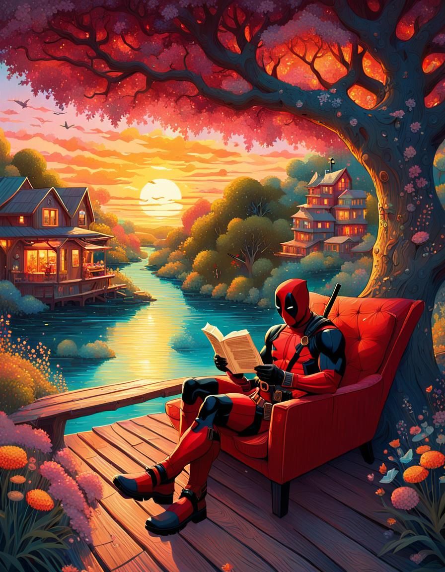Deadpool on Vacation Mode  by @Helek Shun