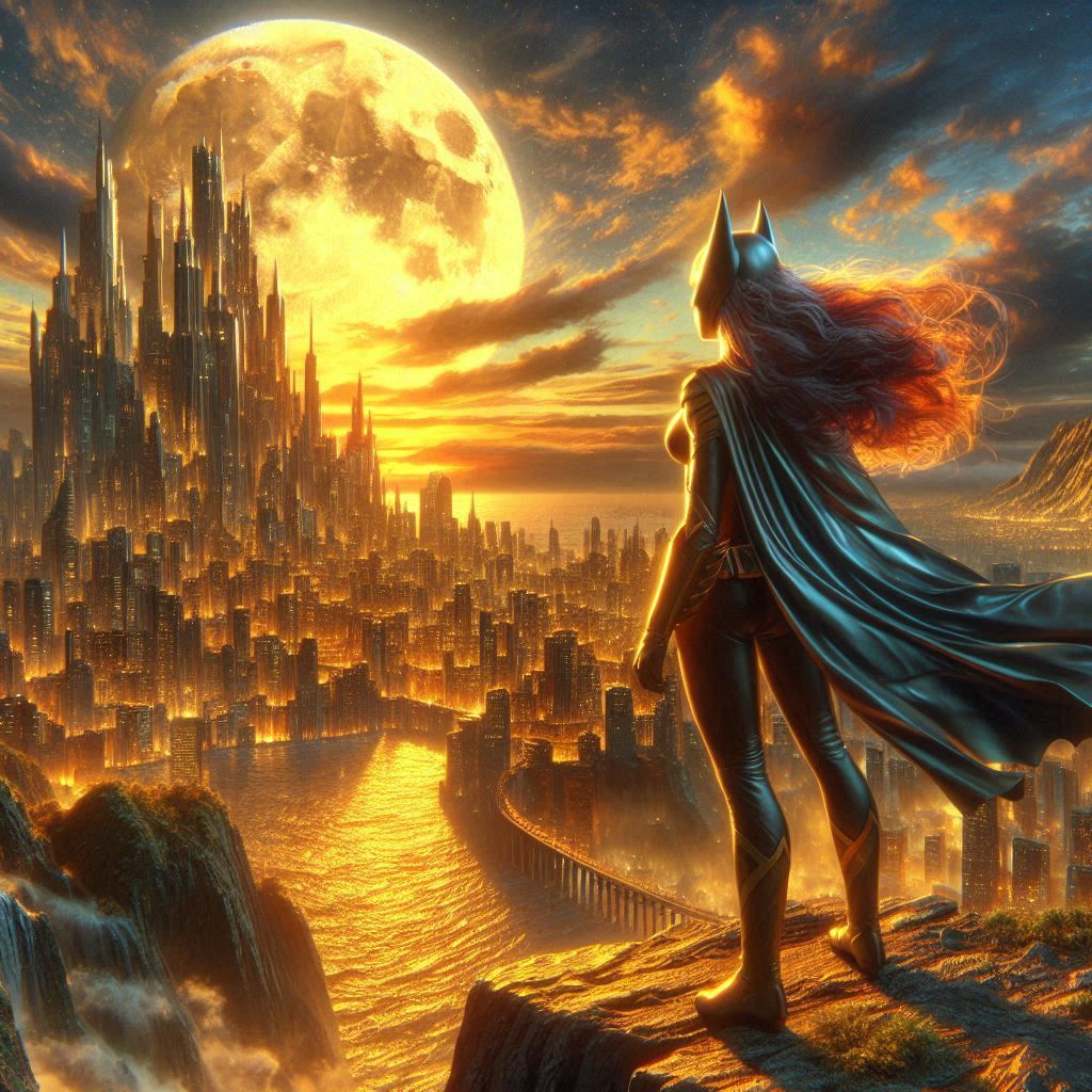 Batgirl overlooking Gotham