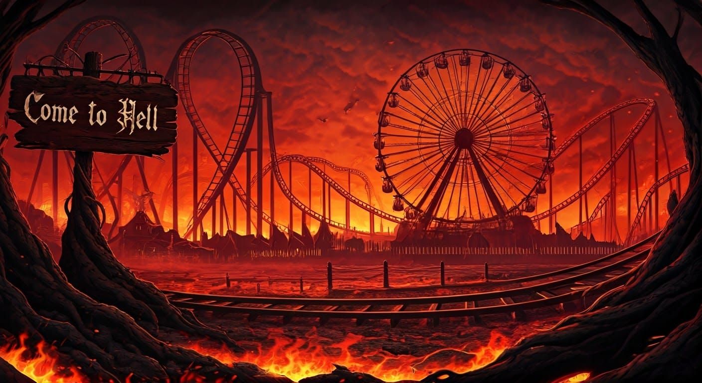 Theme park of Hell  by @DaveyJ