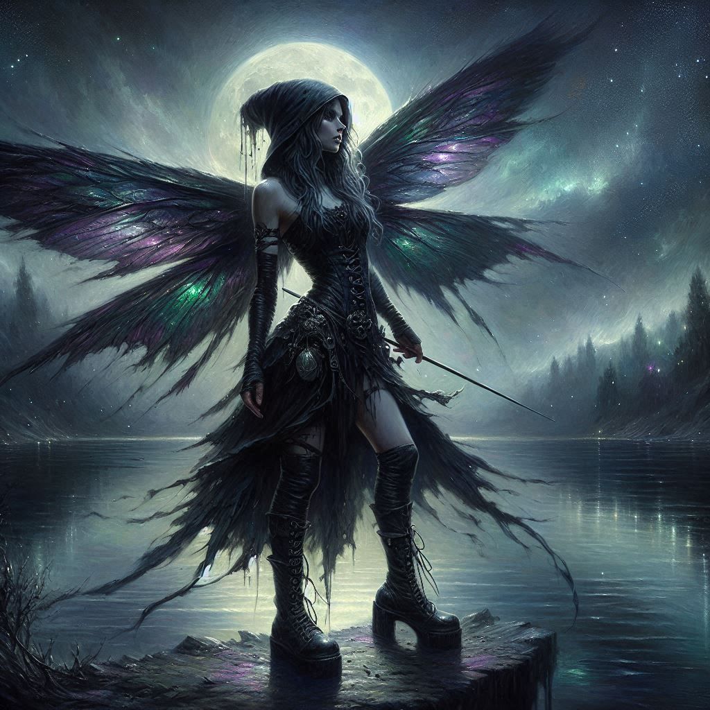 Midnight Wings on Still Waters