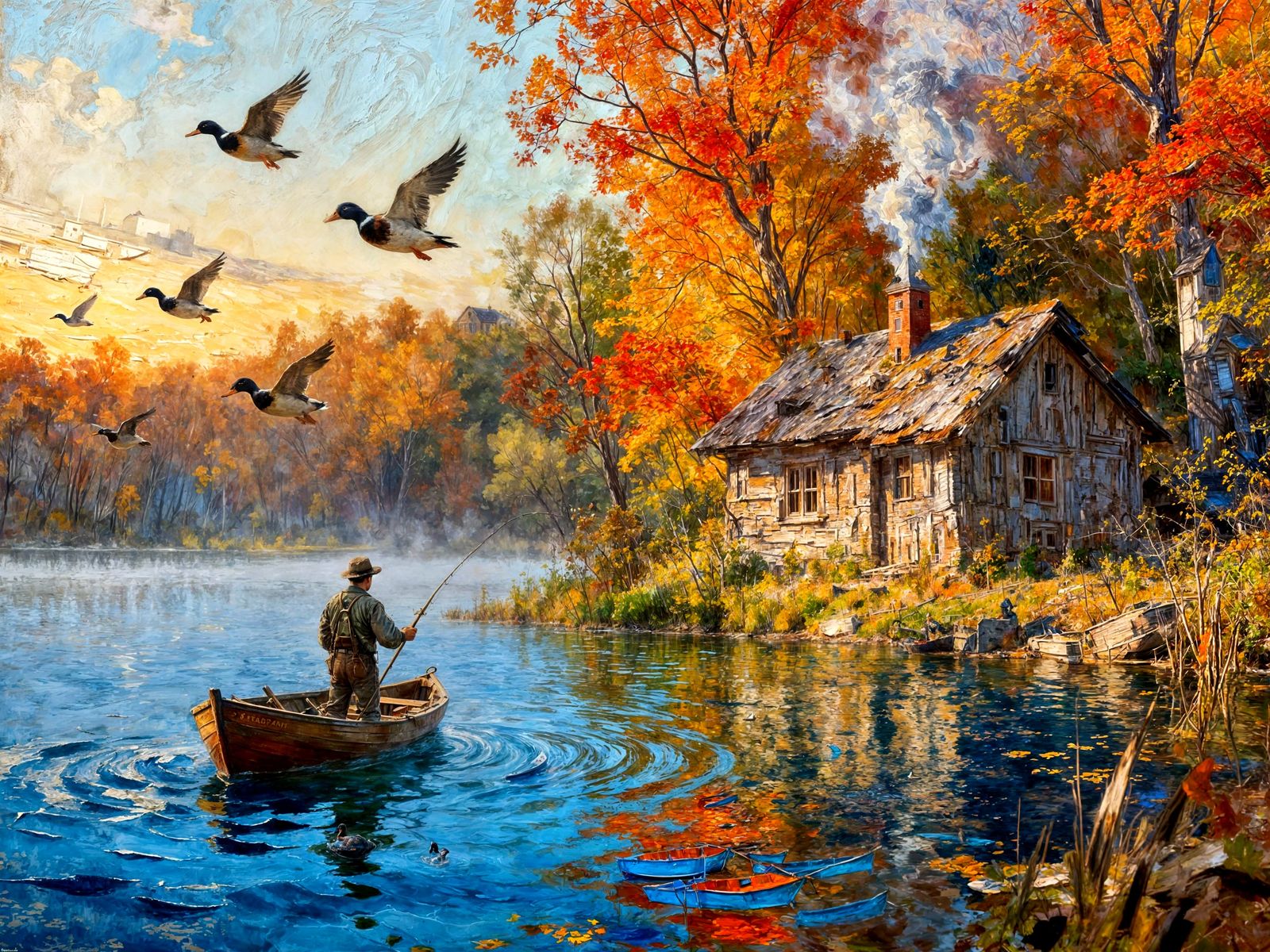 Autumn stone house  by @AnnaT1999