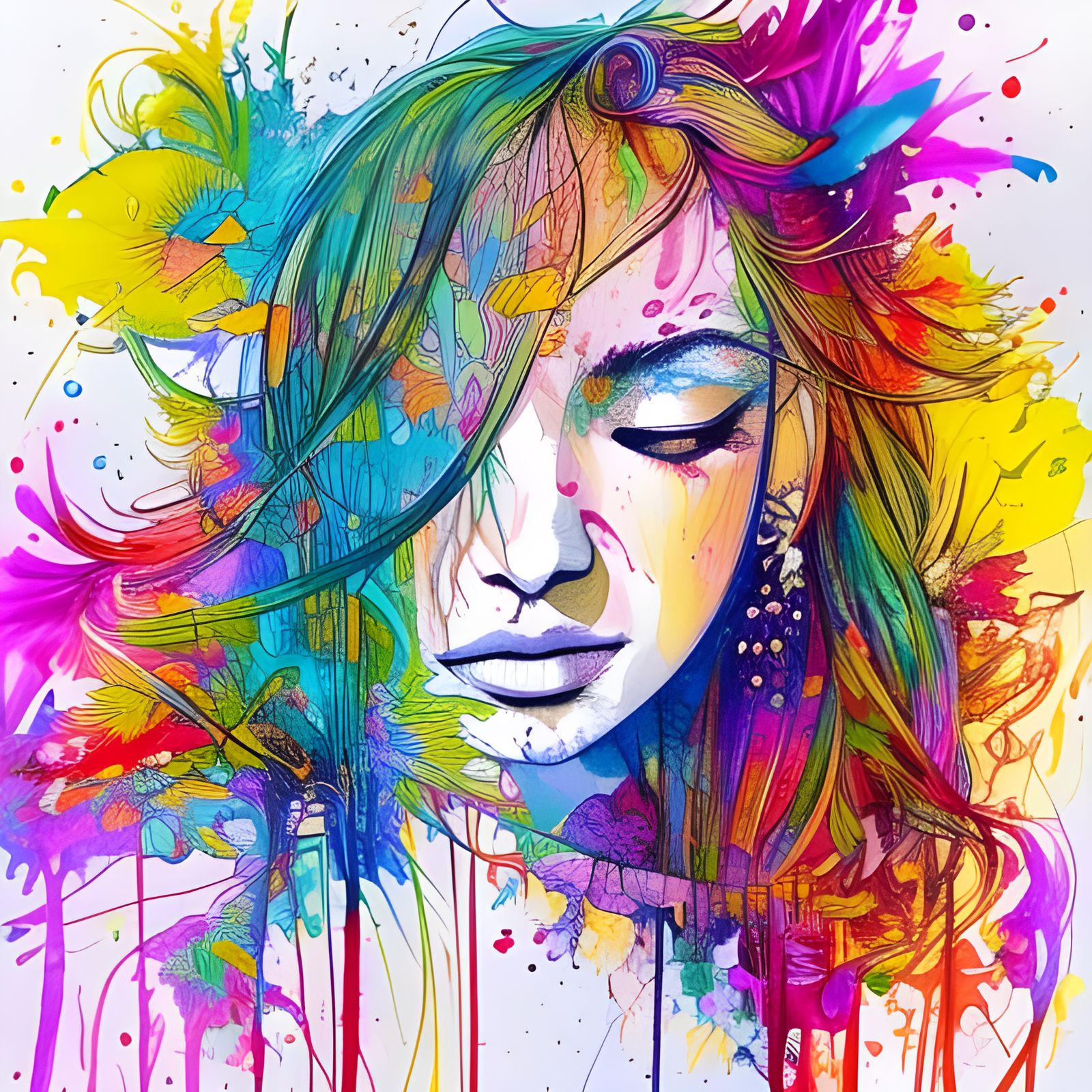 Colorful girl - AI Generated Artwork - NightCafe Creator