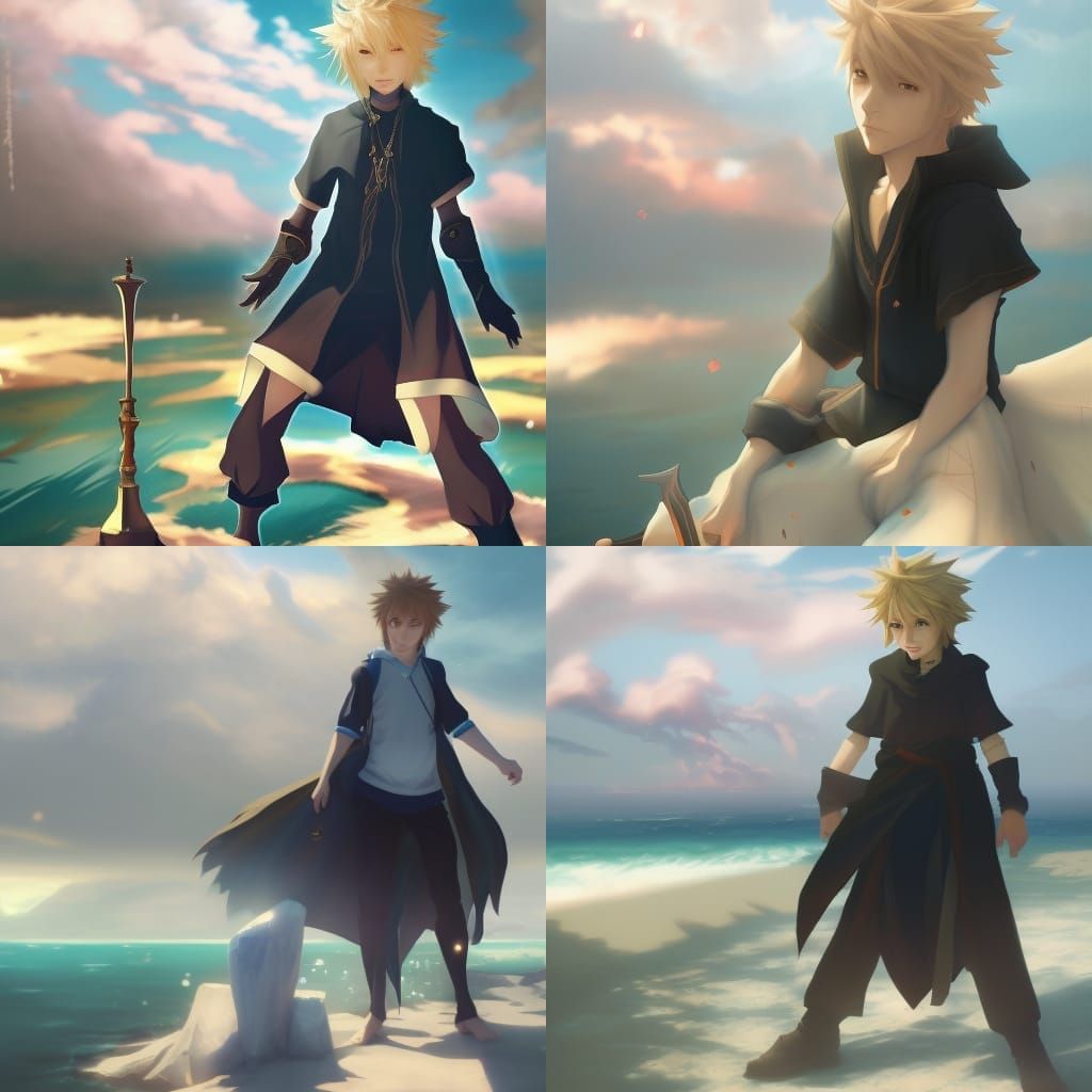 Roxas Kingdom hearts, sea salt Ice cream AI Generated Artwork