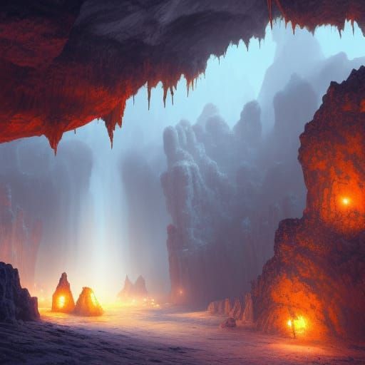 inside of a cave