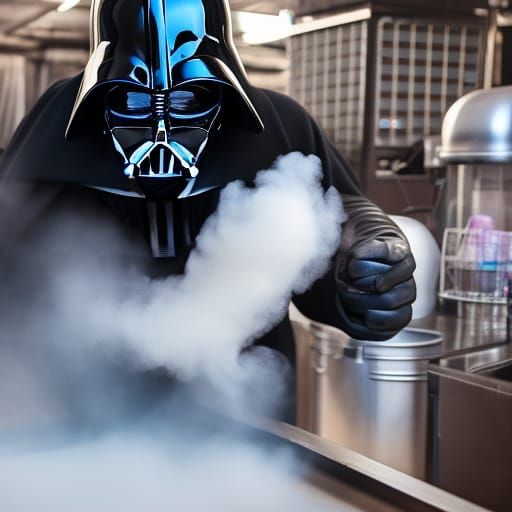 Darth Vader making cotton candy