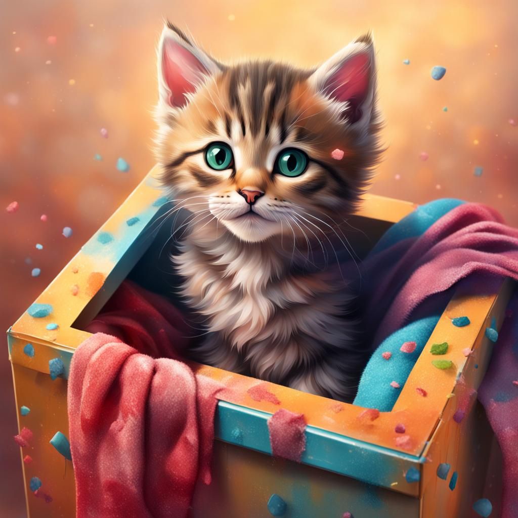 Cute kitten's bed