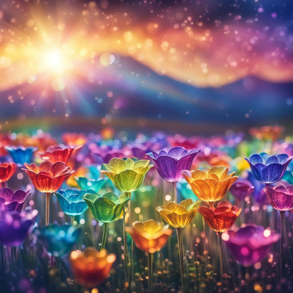 Crystal flowers stretching towards the sun  by @Jess