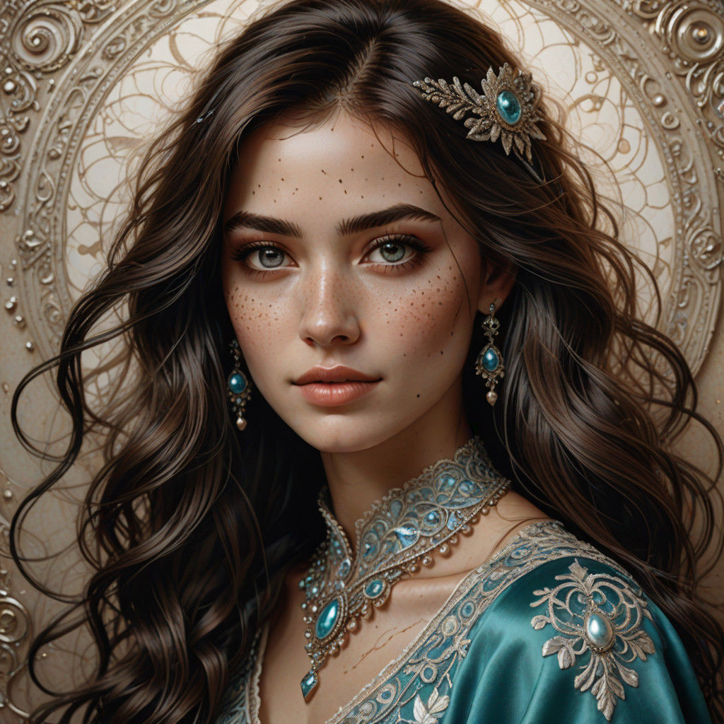 Hyper-Realistic Fashion Portrait of a Smiling Chilean Woman