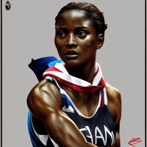 Nafi Thiam Belgium olympic athlete  by @Julie Black