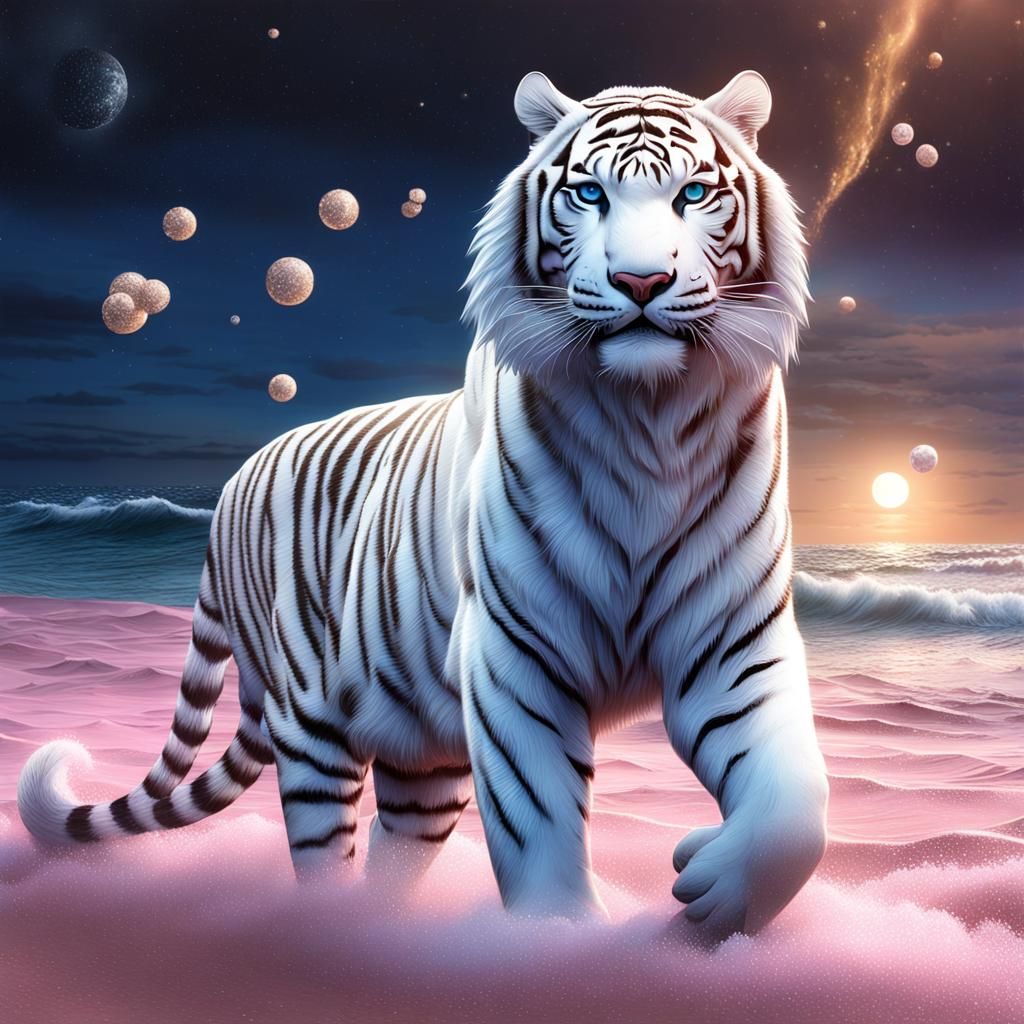 Tiger on the Shore - AI Generated Artwork - NightCafe Creator