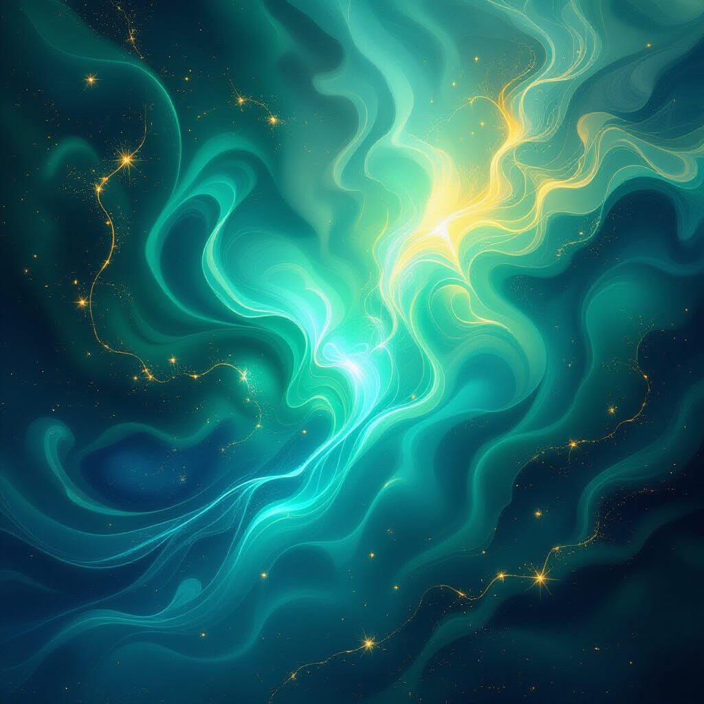 Enchanted Magic with Ethereal Sapphire and Emerald Light