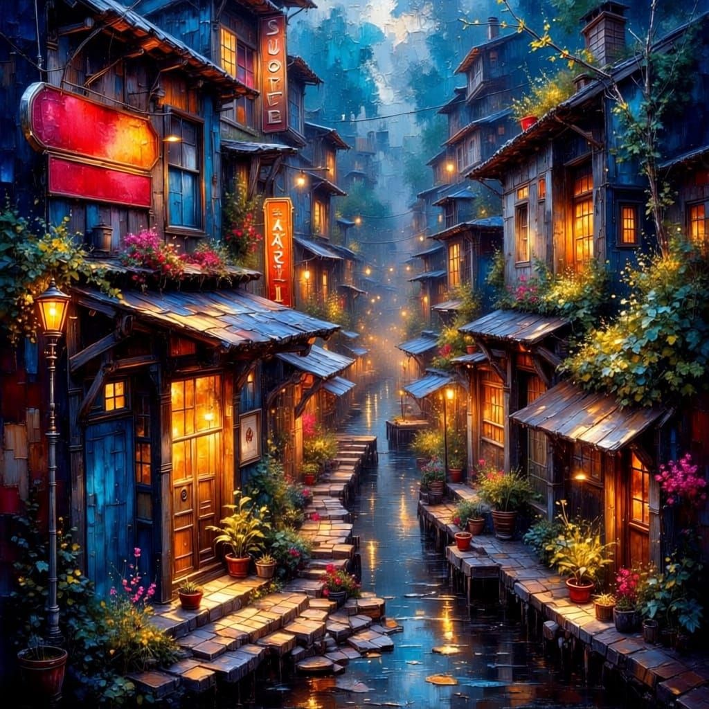 Neon nights  by @Dengate Design