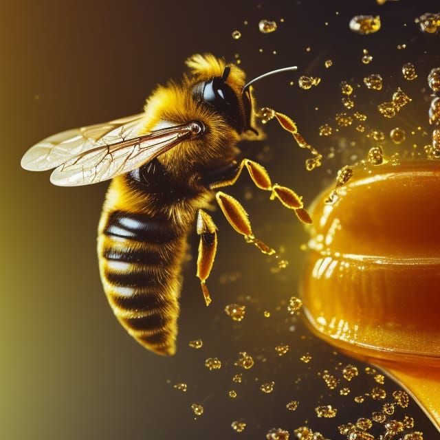 Honey bee  by @Manchchango