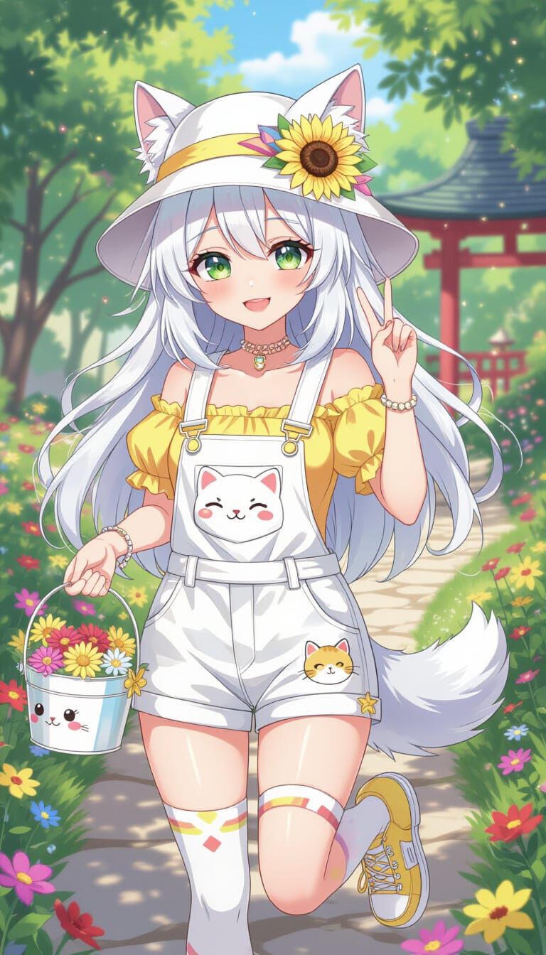 Cute Wolfie in the summer garden