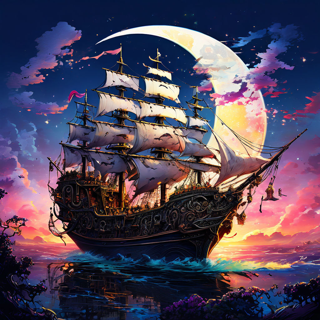 Sailing under the crescent moon