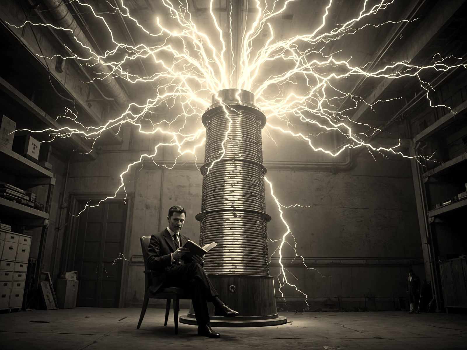 The Original Tesla: Nikola Tesla iconic 1899 photo  by @Foul Rabbit