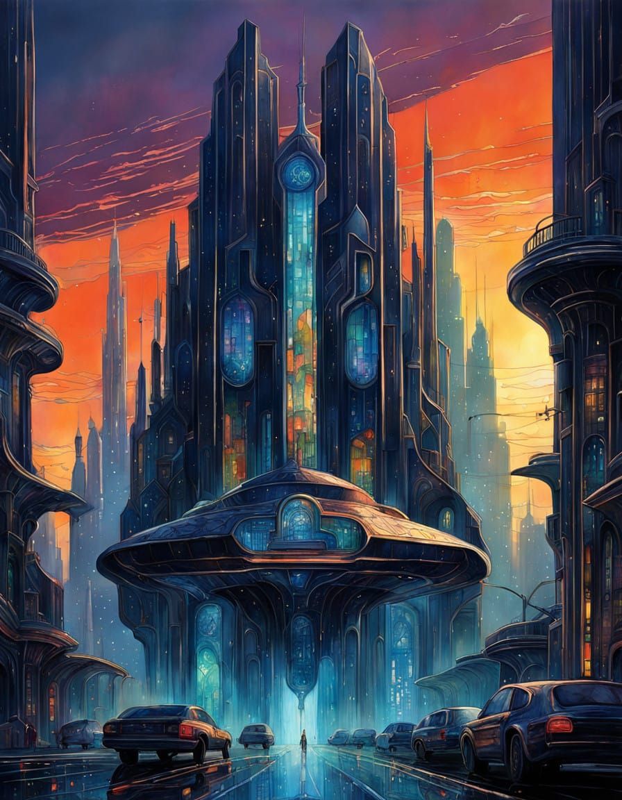 futuristic cityscape   by @Arty Farty