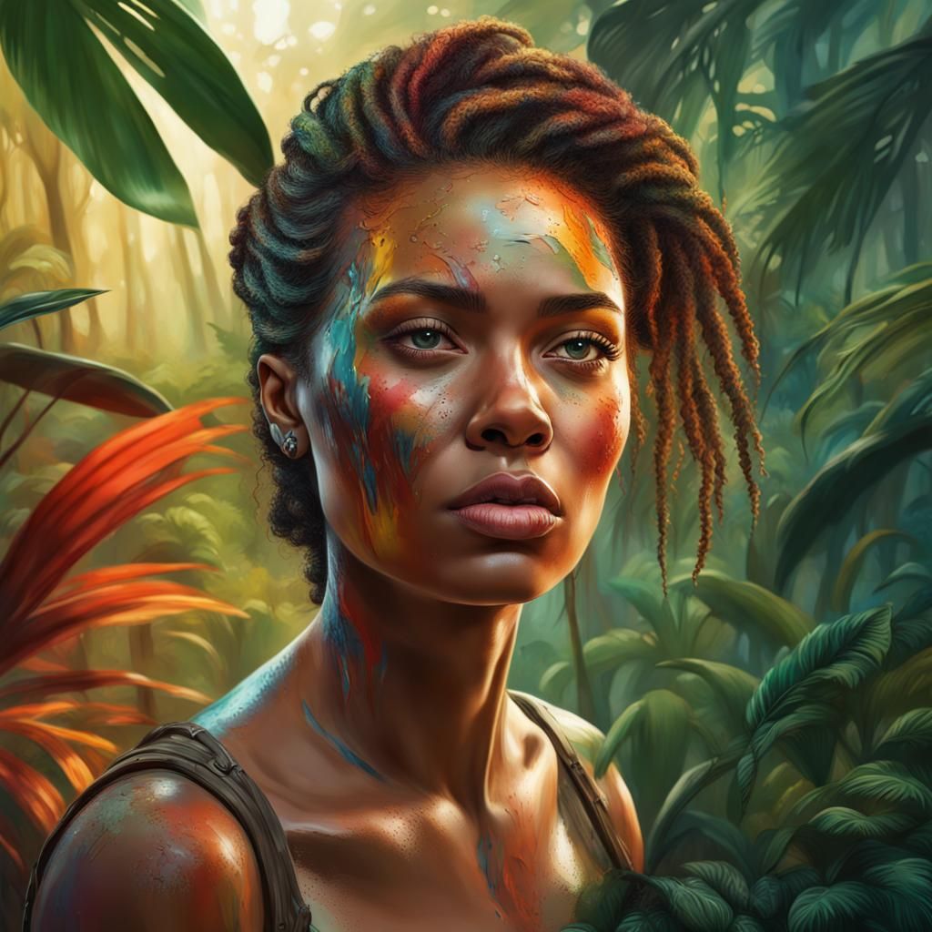 natural woman in jungle